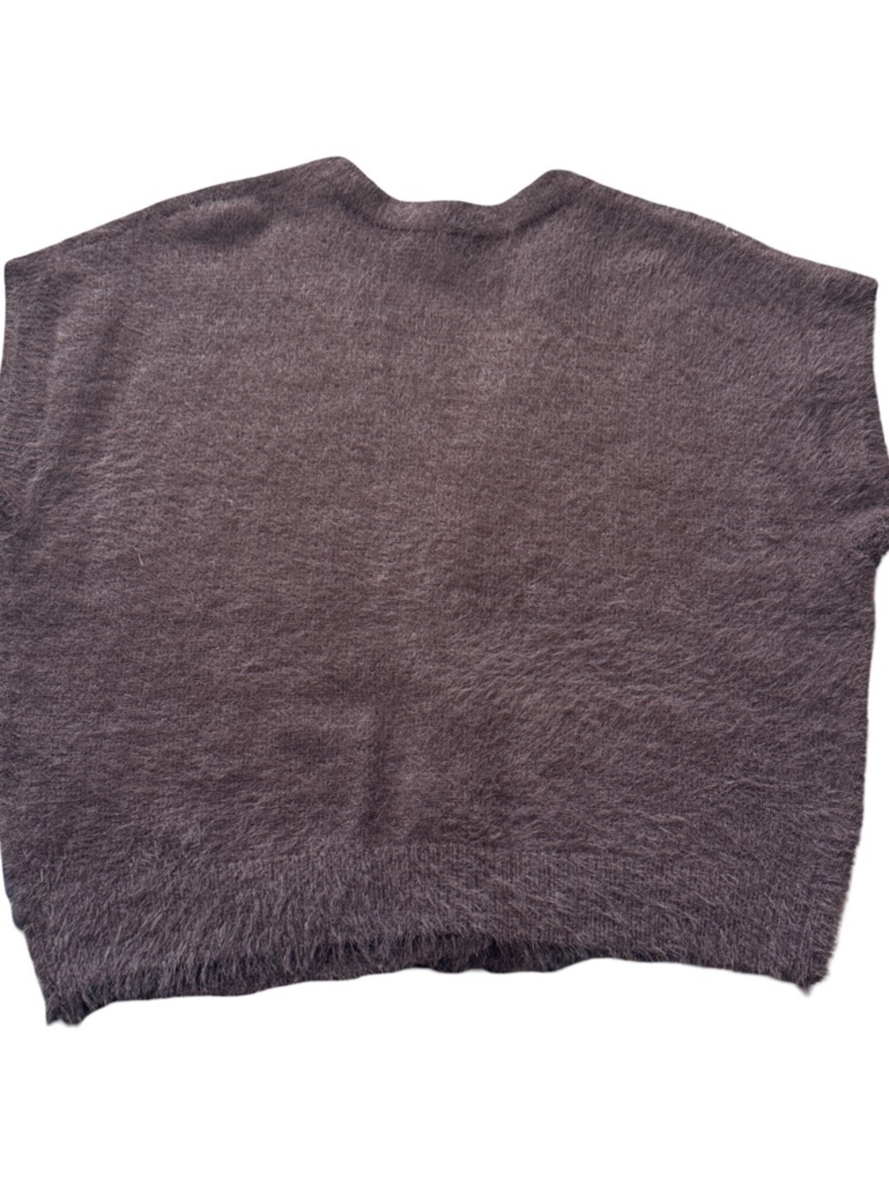 Red Button Fuzzy V-Neck Button Sweater Vest - Picture 4 of 7